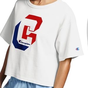 NWT Champion Crop Logo T-shirt - xs
